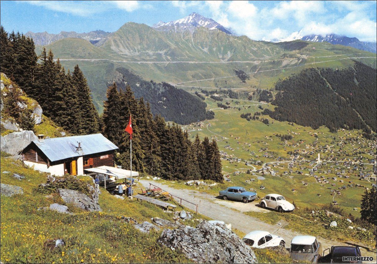 Cartoline postali: Verbier VS // La Marlénaz Oldtimer alte Autos 1969 – Usato da Basel venduto da intermezzo12
