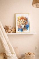Toller Safari-Aquarell-Druck (Löwe) fürs Kinderzimmer
