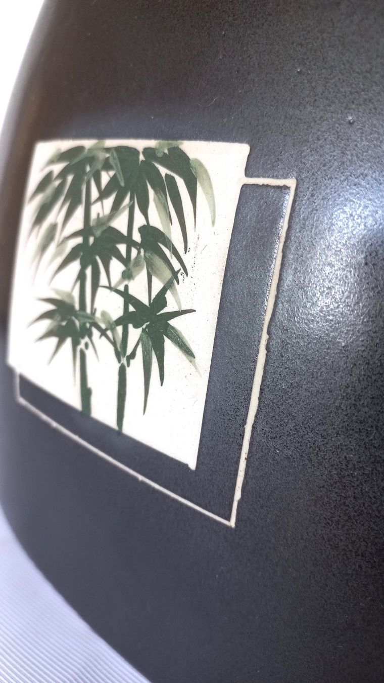 Vasi & Recipienti: Schwarze handbemalte Keramikvase, Thailand – Usato da Bévilard venduto da Orscha 9