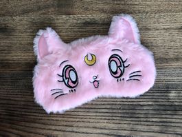 Fluffige Sailor Moon Katze Artemis Schlafmaske Augenbinde