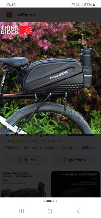 ThinkRider Fahrradtasche Gepäckträger schwarz gebraucht