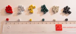 60 Stück Mini-Würfel 4x4 mm (6x10 assortiert)