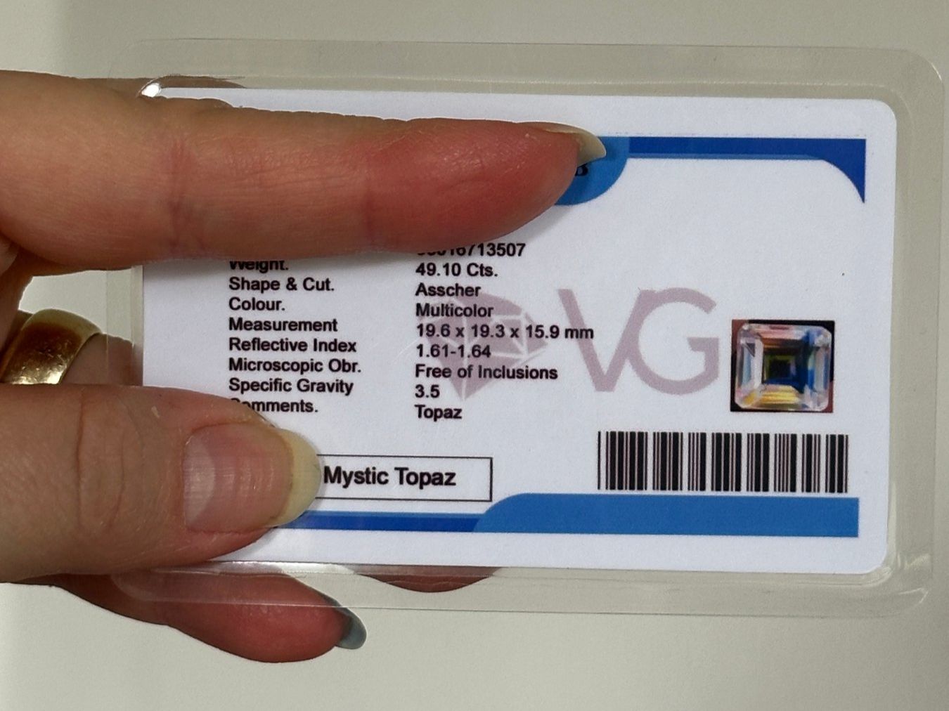 Pietre preziose: 49.10 Ct. Certified Square Cut Mystic – Nuovo e nell'imballaggio originale da Genève venduto da AWWA 9