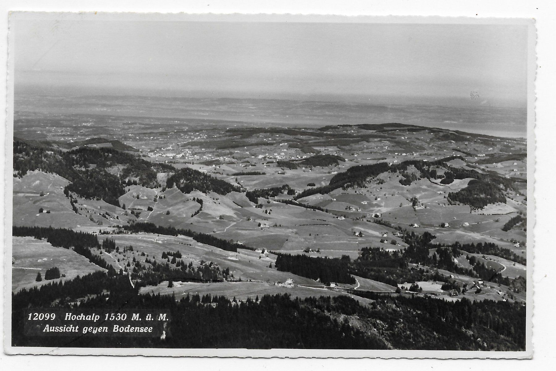 Cartoline postali: Hochalp Aussicht gegen Bodensee – Usato da Hefenhofen venduto da Richsalz