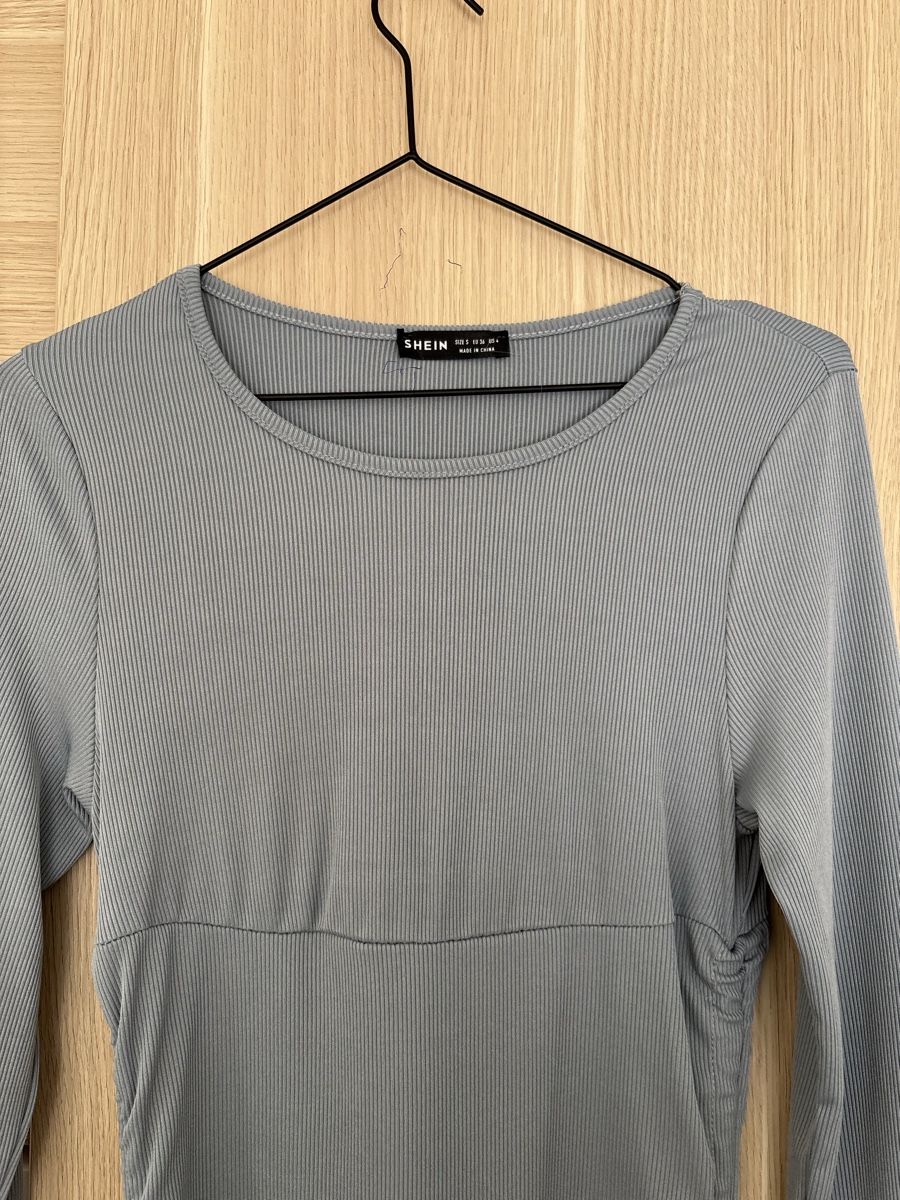 Shein Vestiti: Kleid Shein gerippt langarm blau Gr. S – Usato da Basel venduto da DressDrop 2