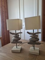 Lot de 2 lampes de chevet, déco en résine