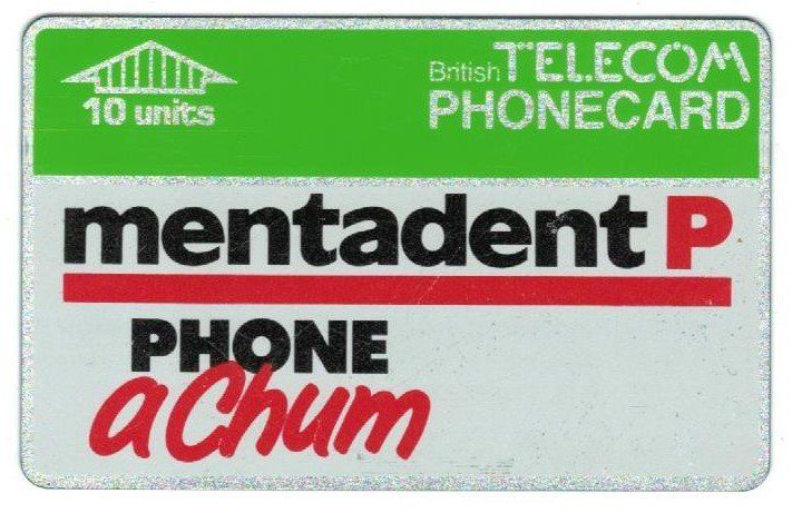 Telefonkarte British Telecom BTA-002 Mentadent ohne Nummer (Gebraucht ...