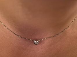 Weissgold feine Kette mit einem ZIRKONIA