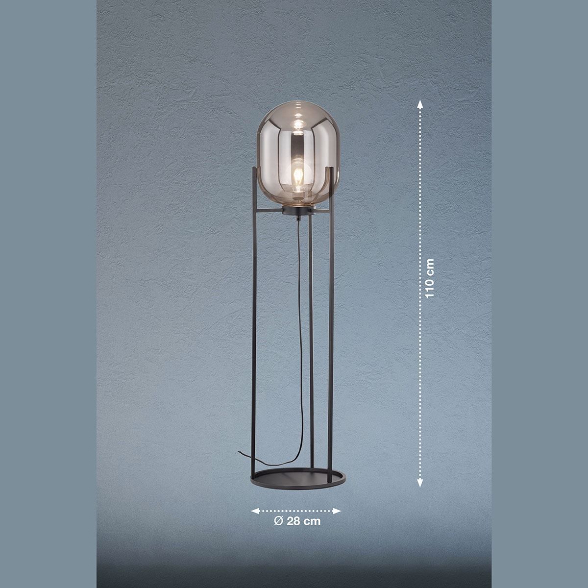 Lampade: Stehleuchte, Glasschirm, 110 cm Höhe – Nuovo (secondo la descrizione) da Kreuzlingen venduto da Smart-Light 1