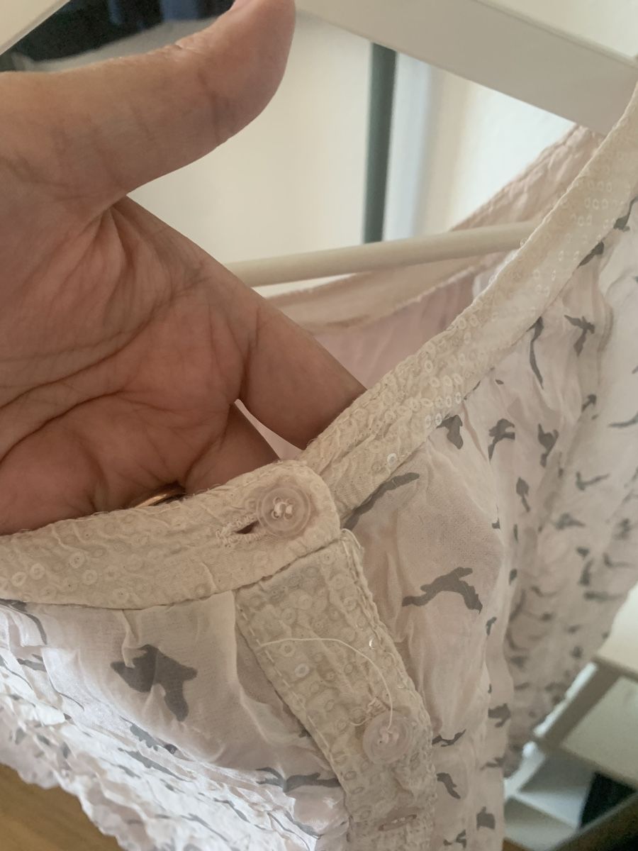 Camicette: Seiden Viskose Bluse mit Vogelmuster – Usato da Basel venduto da ari_xy65 1