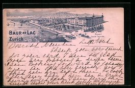 Lithographie Zurich, Baur au Lac, 1903