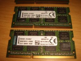 2 stück 8gb ddr3 PC3L 12800 (1600) RAM für Laptop.