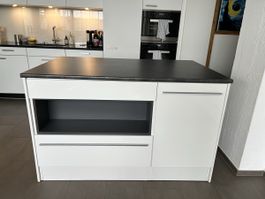 Kücheninsel weiss/schwarz 145x90x90cm