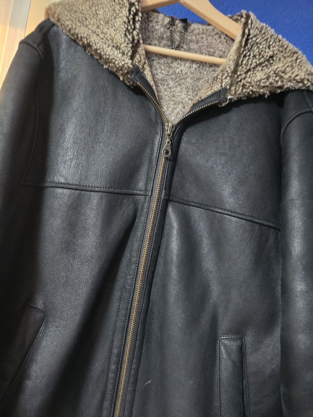 Jacken: Lederjacke aus echtem Shearling-Leder, sehr warm! Lamm – Gebraucht aus Baden von swiss-alps 4