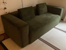 Kave Home Blok 3-Sitzer Sofa Cord grün