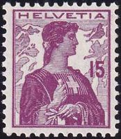 1909, Helvetia Brustbild ll Nr. 122, sauber postfrisch**