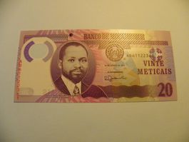 Original 20 Meticais, Mosambik, Jahr 2017, Bankfrisch