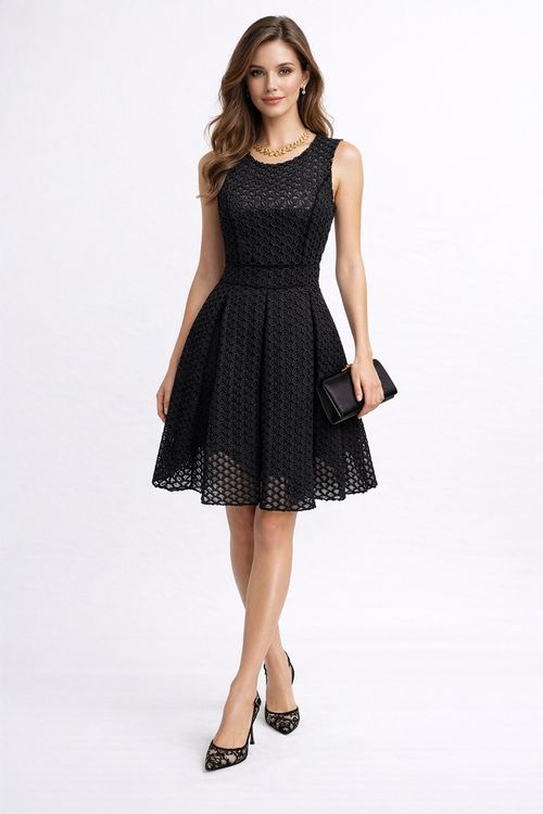 Schwarzes Kleid Mit Spitze