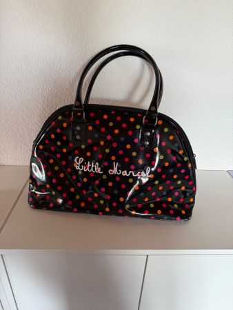 Little Marcel – Bowling Bag, Schwarz mit bunten Punkten