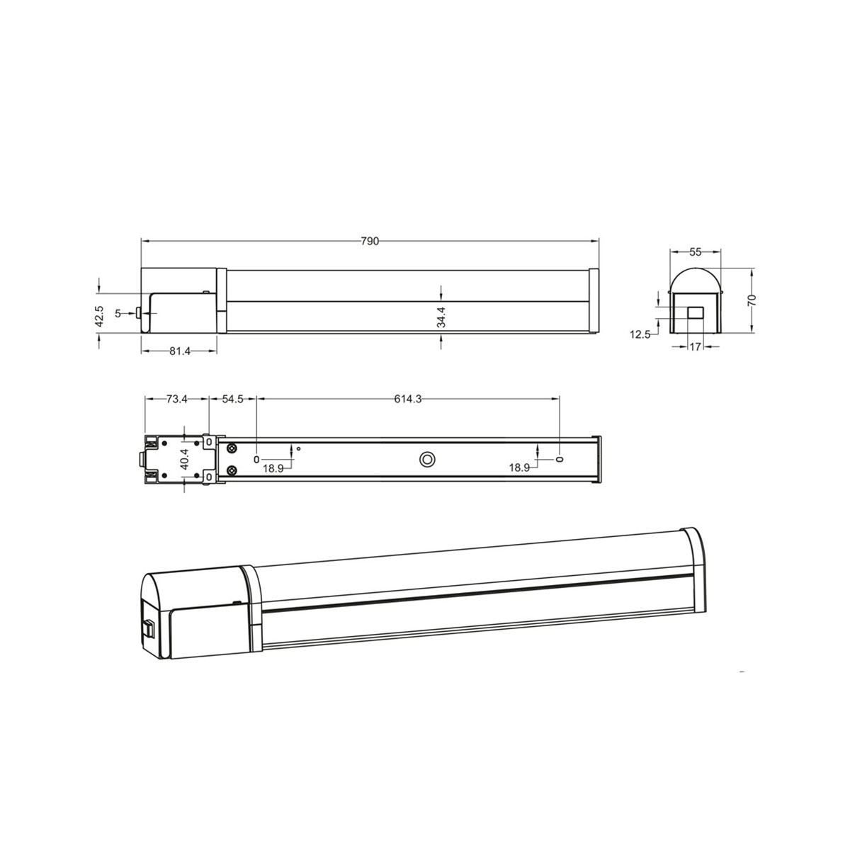 Lampade: LED Bad Wandleuchte, IP44, 79 cm x 5 cm – Nuovo (secondo la descrizione) da Kreuzlingen venduto da Smart-Light 6