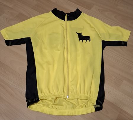 Velo Trikot Stier Motiv gelb schwarz kurzarm Grösse M