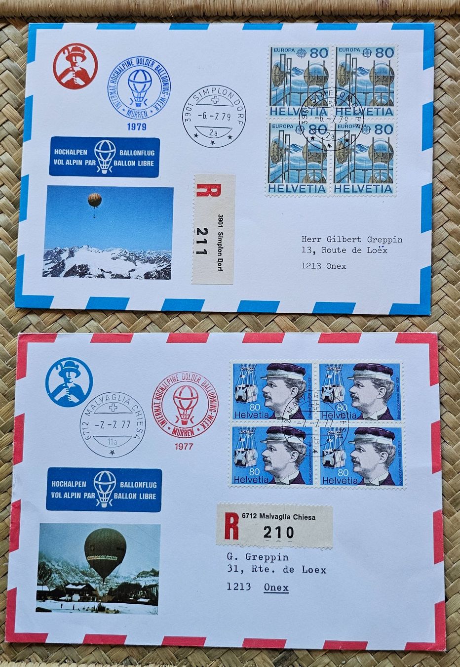 Tutti i francobolli: 2 Briefe Hochalpen Ballonflug ! – Nuovo (secondo la descrizione) da Les Valettes venduto da Nuba1