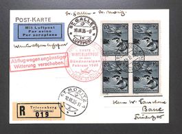 1935 Flugpost F2 Liechtentstein 1. WINTERLUFTPOST SG-ST. MOR