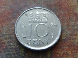 PAYS-BAS  Nederland  10  Cent  1974  (Z)