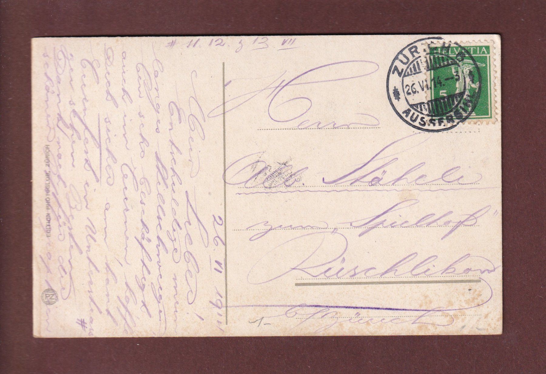 Cartoline postali: ZÜRICH - Hardturm - 1914 – Usato da Pully venduto da nicecards 1