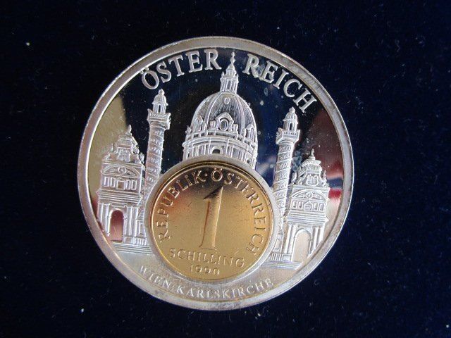 Médailles: Wien Karlskirche mit Schilling 1990 – Neuf (Voir description) à Luzern par Horoskop1