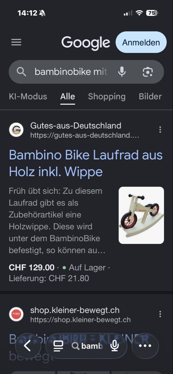 Véhicules pour enfants: BambinoBike mit Wippe – D'occasion à Wettswil par koebi2009 3