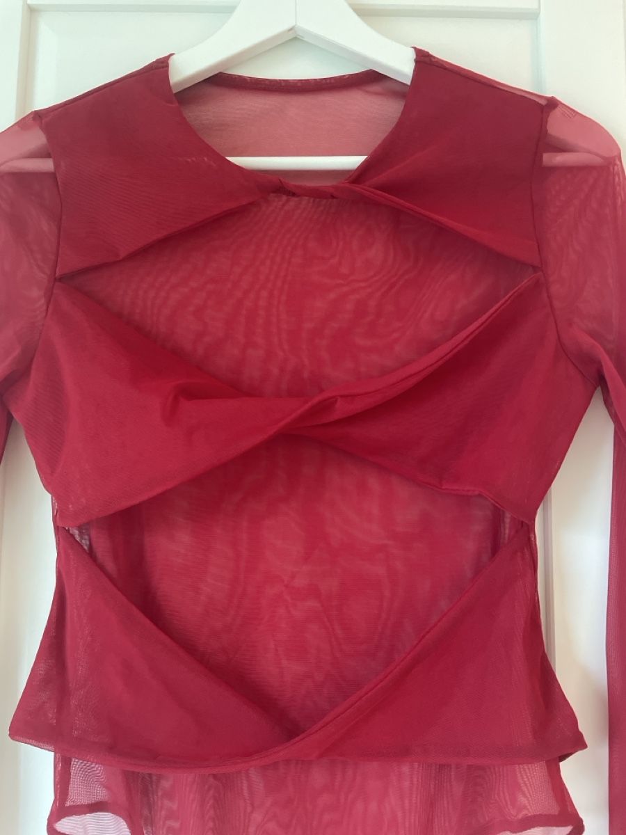 Top: Bordeaux roter, durchsichtiger Body, Gr. S – Nuovo (secondo la descrizione) da Sissach venduto da nelimas 1