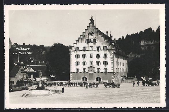 Cartoline postali: AK Fribourg, La Caserne, 1948 – Usato da Berlin venduto da bartko-reher
