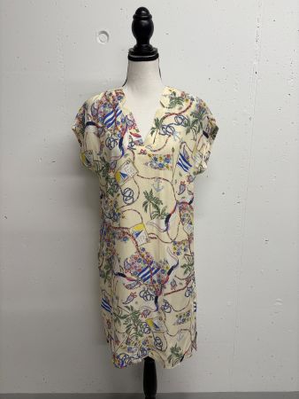 Amy Vermont Kleid mit Muster Sommerkleid Gr.36 weiss Viskose