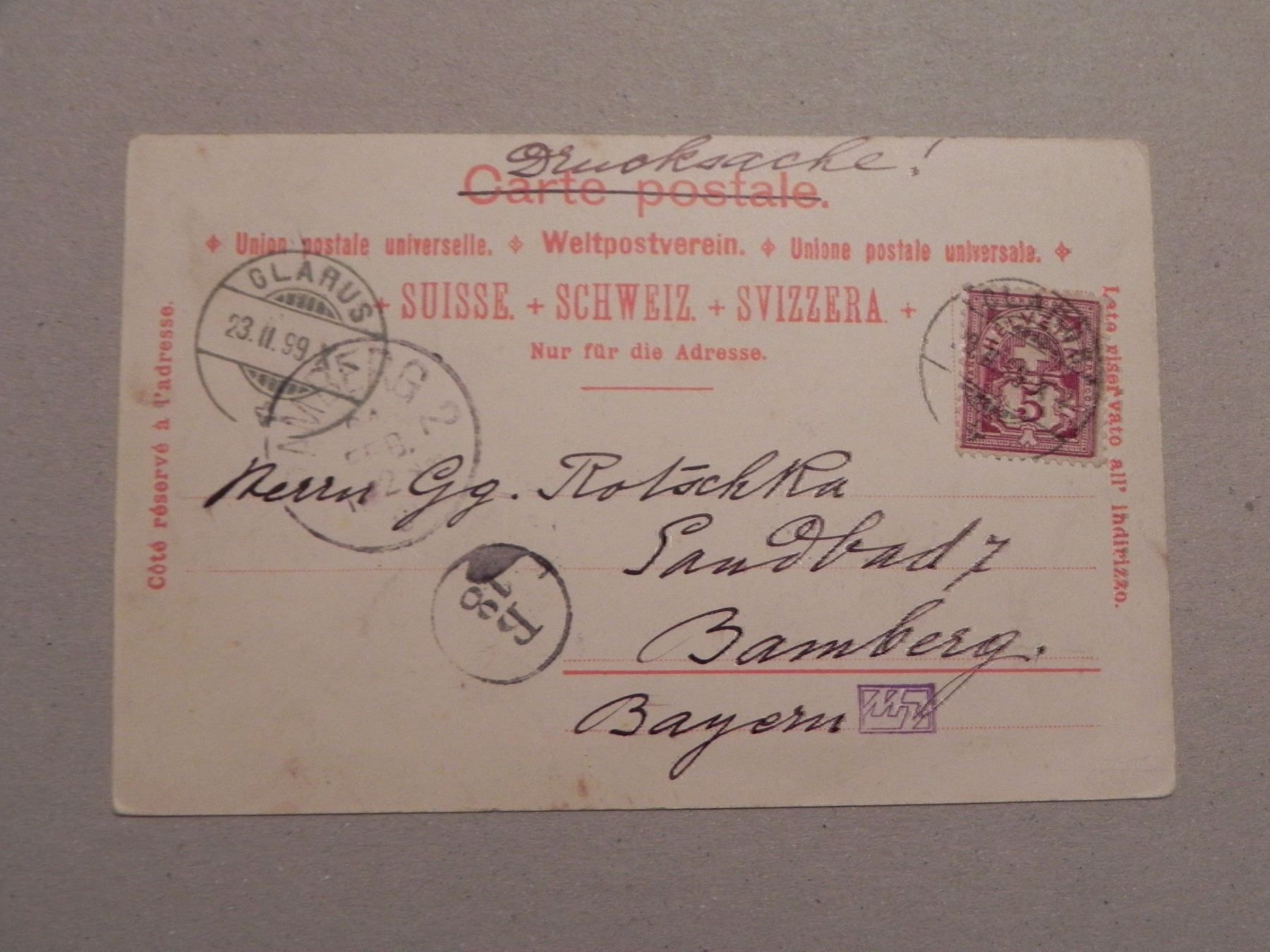 Cartoline postali: Ansichtskarte Glarus GL Gesammtansicht – Usato da Siebnen venduto da krimsie 1