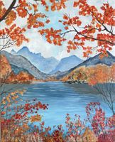 Gemälde auf Leinwand: Landschaft und Natur Handgemalt Unikat