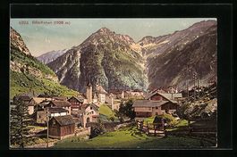 Göschenen, Ortsansicht mit Alpenlandsch