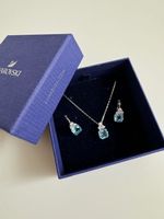 Swarovski Schmuckset  Halskette & Ohrringe in Aquablau