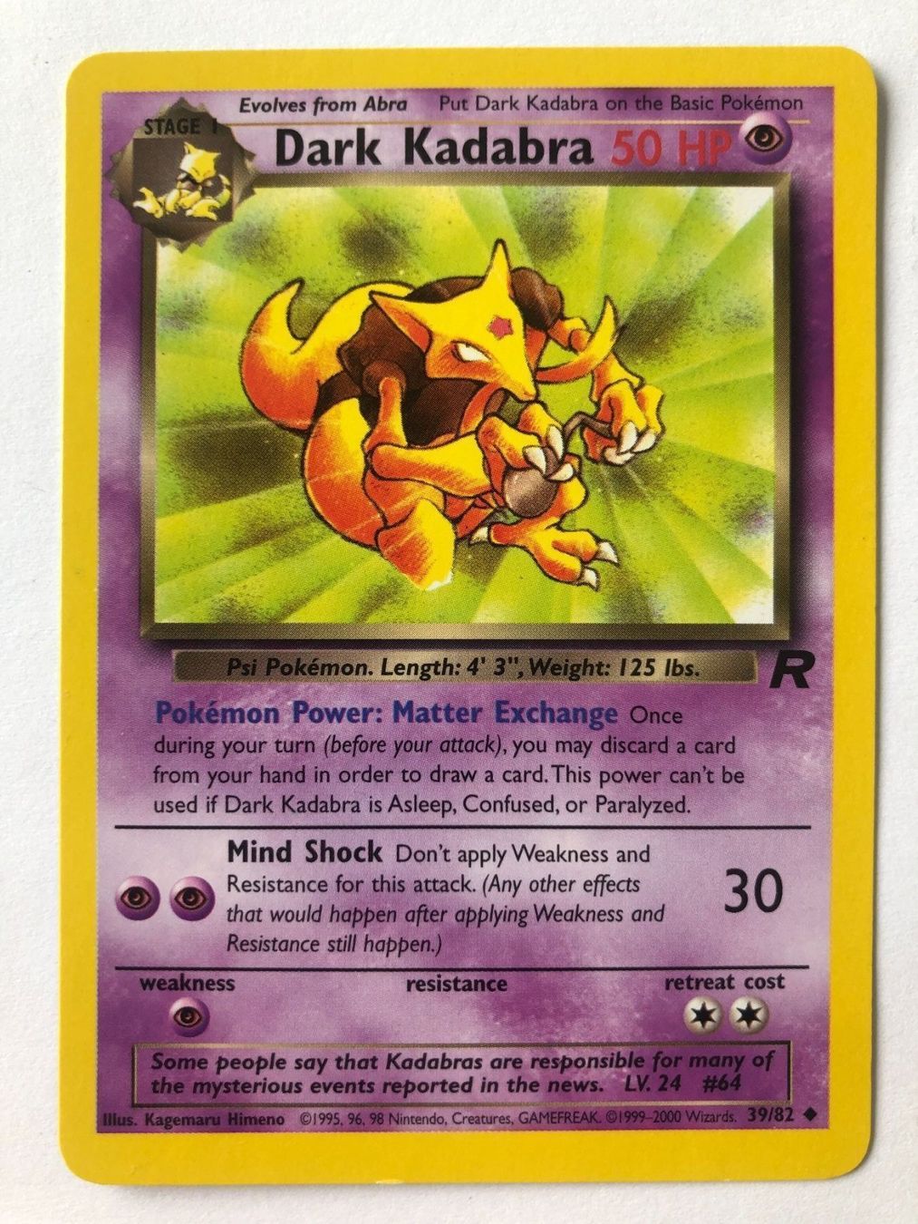 Pokémon Carte collezionabili: Dark Kadabra - Team Rocket - Pokemon – Usato da Nussbaumen AG venduto da Bika-Shop