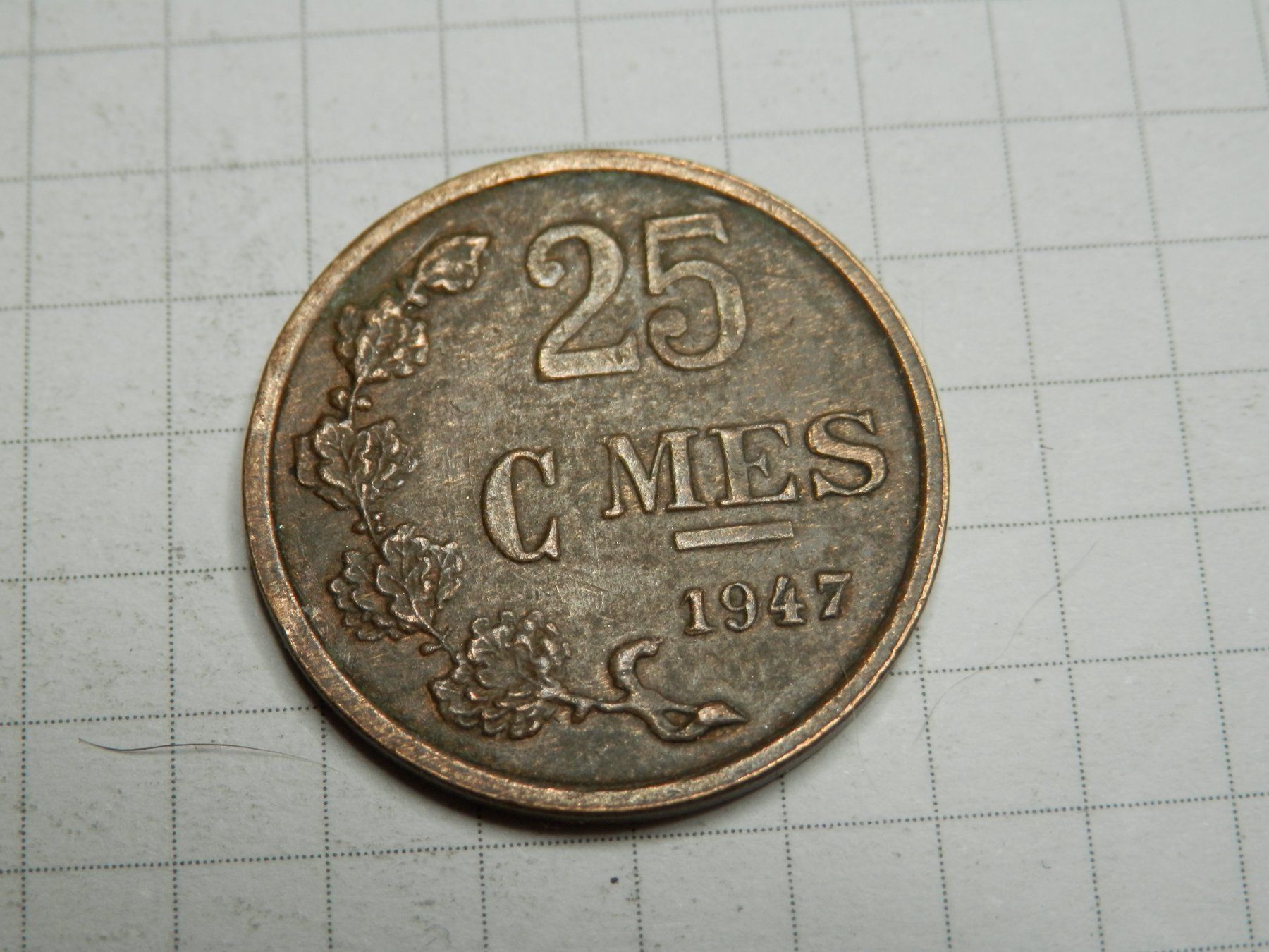 Tutti le monete: Luxemburg  25 Centime, 1947 – Usato da Weiach venduto da weiach81