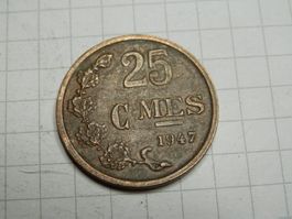 Luxemburg  25 Centime, 1947