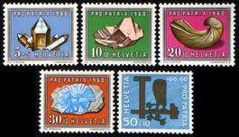 1960 : Mineralien/Gesteine postfrisch # 96-100   KP Fr. 11.-