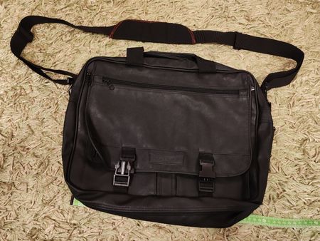 Schwarze Ledertasche, Laptoptasche, Tasche, Schultertasche, 