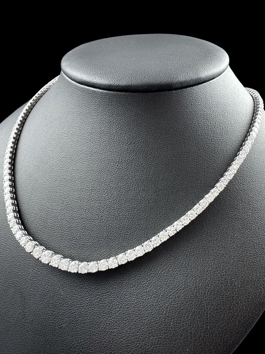 KURZ Collier Riviere Brillanten 12.6ct 18k WG 41.8cm *S2214 (Gebraucht ...