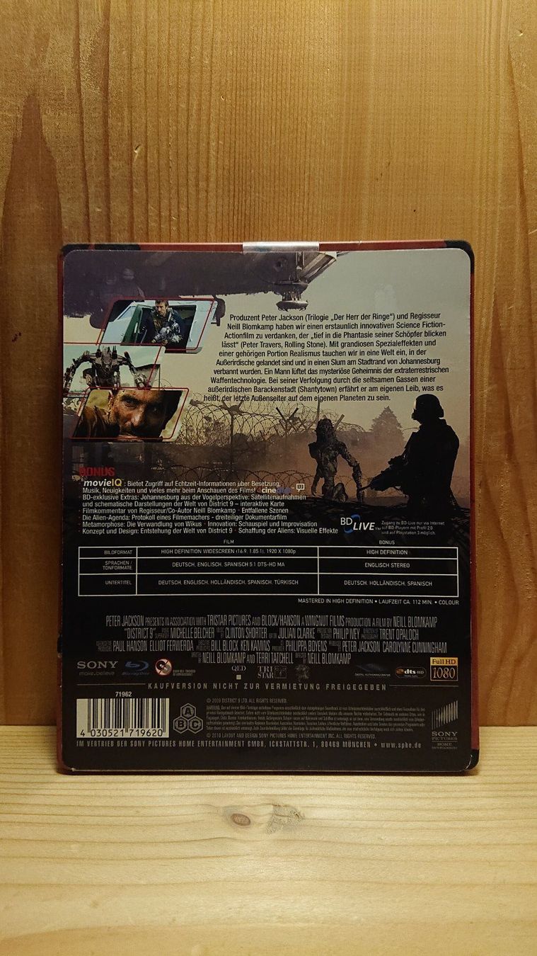 Tutti i DVDs: DISTRICT 9 Blu-Ray Steelbook – Usato da Wilderswil venduto da Exebub 1