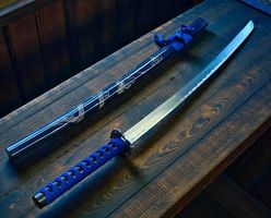 Wakizashi Katana Schwert Tanto BLAU 99cm XL+ NEU