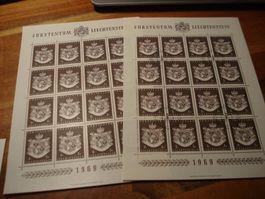 Liechtenstein, Bogen 3.50 Marke Wappen, 1969  **+ET-o, +