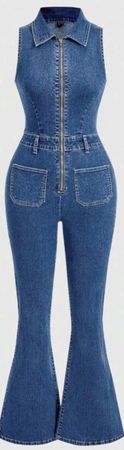 Neu Jeans Jumpsuit ärmellos blau jeans Gr. S
