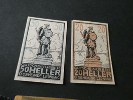 Oesterreich, Leonding - Notgeldscheine