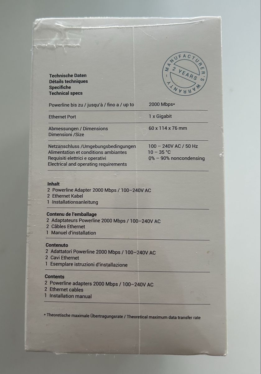Swisscom Wlan: Powerline 2000 - kit de connection – Neu und originalverpackt aus Vouvry von tintin2308 1
